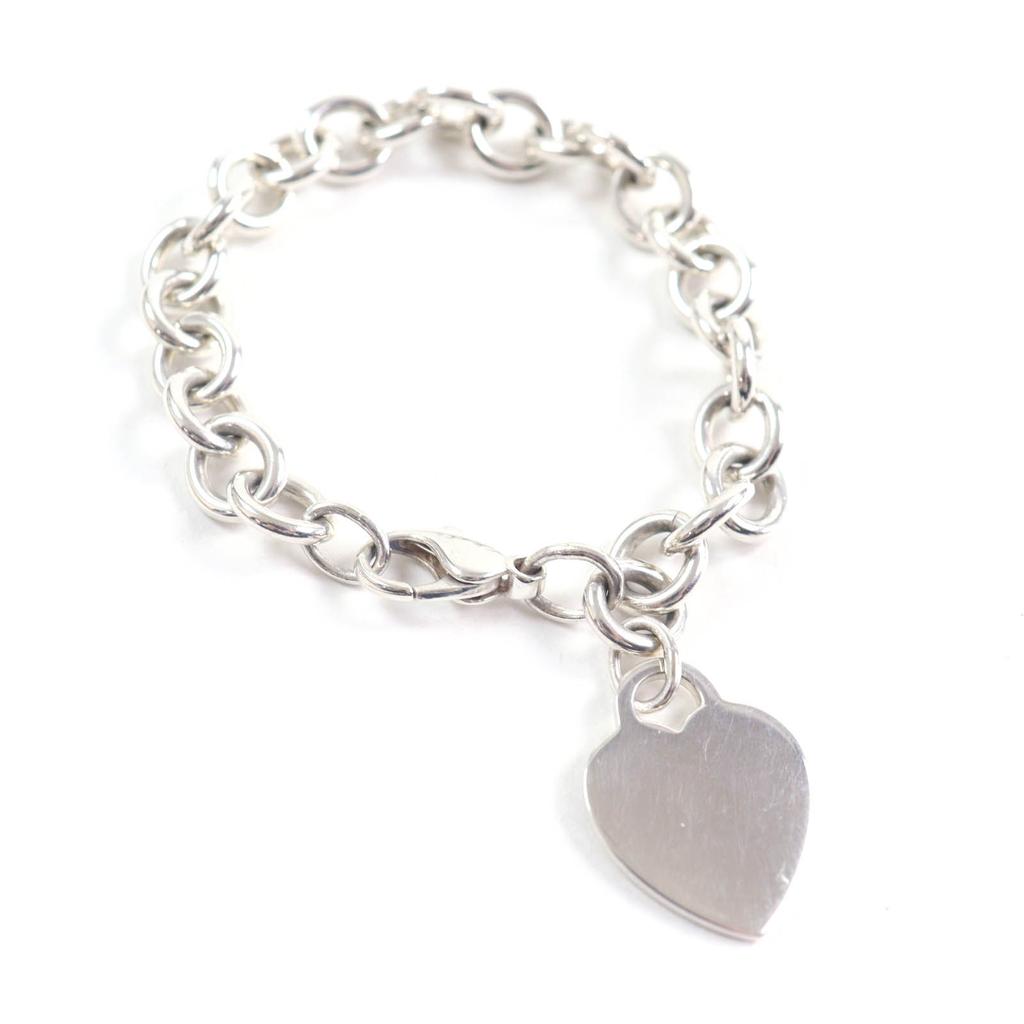 Great TIFFANY&Co. bracelet Heart tag Silver SV925 Women Used