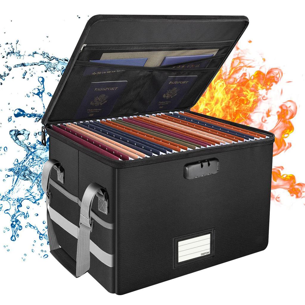 Fireproof Portable Document Bag with Handle – Large Capacity Storage Box for Important Files
