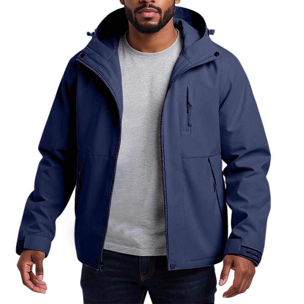 Men'S Loose Half Zipper Hooded Sweatshirt And Submachine Jacket