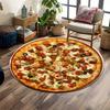 Delicious Pizza with Toppings Print Round Rug, Living Room, Bedroom, Playroom Carpet, Non Slip Floor Mat, Gift
