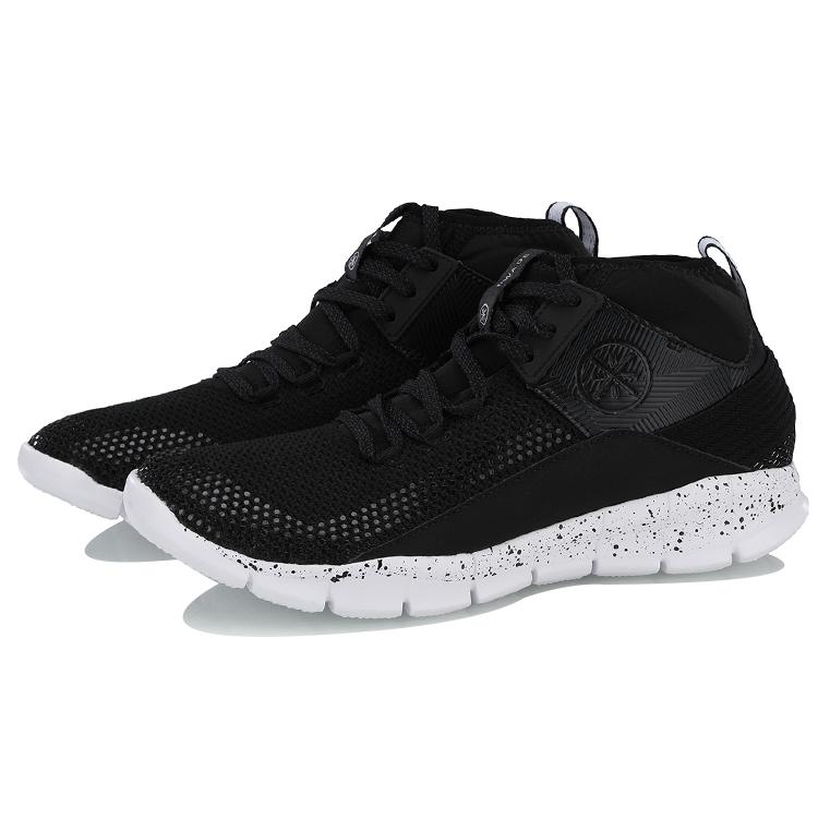 Li Ning Mid top Basketball Shoes Unisex Black White ABCN019-1