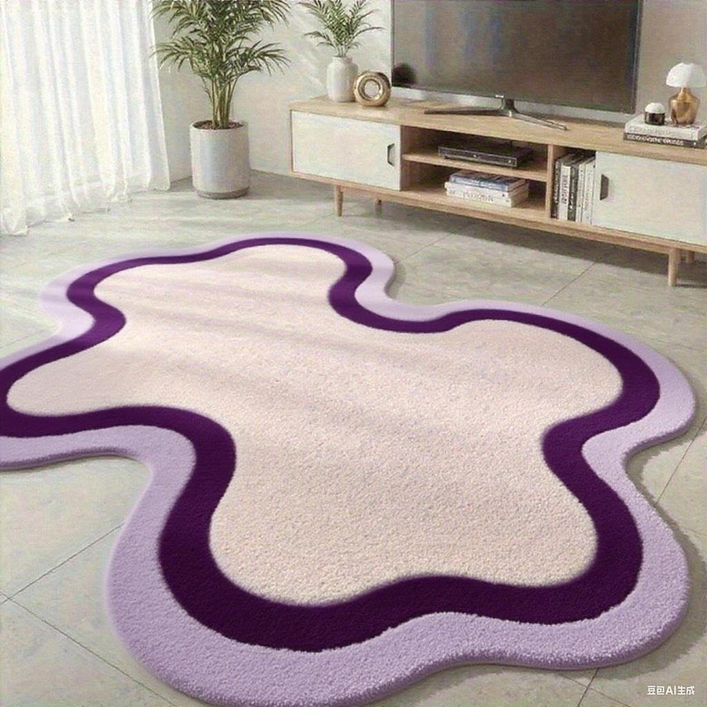 Modern Minimalist Carpets For Living Room Fluffy Soft Study Rug Irregular Shapes Bedroom Decor Pink Carpet Thick Plush Floor Mat
