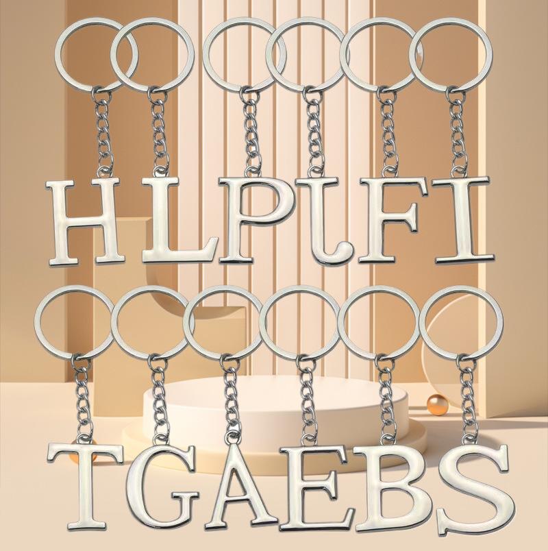 Elegant Zinc Alloy Letter Keychain - Unique Pendant Design for Women's Bags