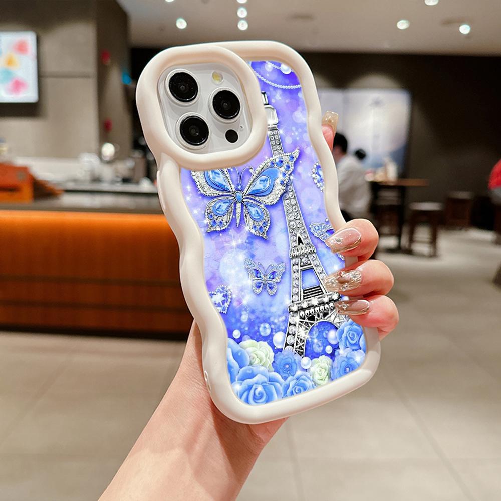 Macaron Soft TPU Phone Case for Samsung A11 A12 A13 A14 A15 A23 A24 A25 A52 A53 A54 A55 A30 A50 S20 S23 FE S24 Ultra Cover Ae62 Butterfly Eiffel Tower