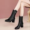 Autumn and winter new thick-heeled women's medium boots fashionable versatile thin boots medium boots Martin boots women