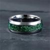 Fashion 8mm Men Titanium Wedding Rings Green Shell Inlay Stainless Steel Rings For Men Wedding Band Anniversary Birthday Gifts