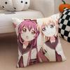 Classic Funny Japanese Anime Y-Yuru Yuri Cushion Cover Throw Pillow Cover Hidden Button Durable Polyester Chair Cushion