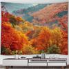 Autumn Forest Scenery Tapestry Wall Hanging Decor Red Leaves Maple River Fall Nature Landscape Tapestry Indoor Home Decorations