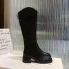 Fashion 2025 Fashion Women‘s Boots Soft Leather Knee High Boots Women Zipper Female Square Heel Woman Shoes Autumn Winter Knight Boot PU