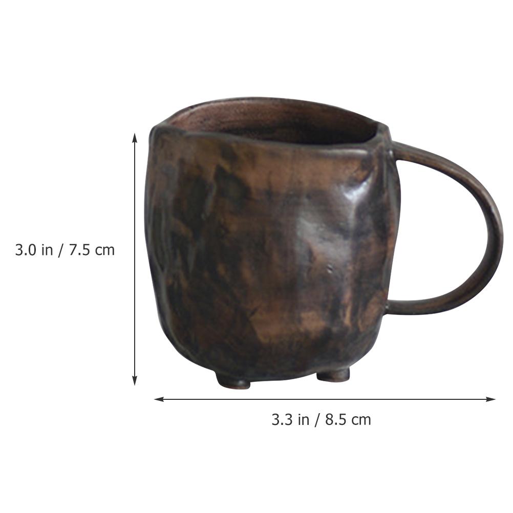 

Ceramic Milk Cup Japanese Style Retro Coffee Mug Large Capacity for Home Office Use Decorative Latte Tea Soup Drinkware other чорний