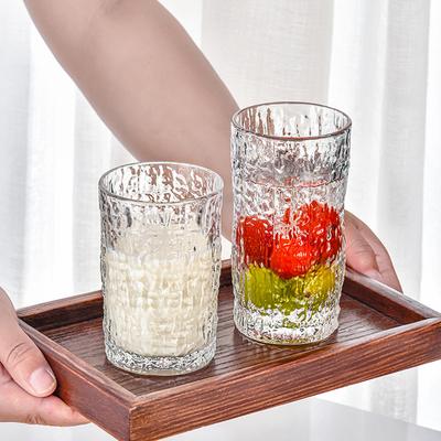 Tazza da Acqua in Vetro con Motivo Corteccia 250ml/350ml per Donna Tazze in Vetro a Rilievo Bevande Estive Succo di Frutta Bevanda Tazza da Latte Bottiglia d'Acqua