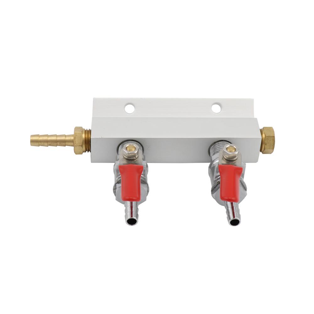 2/3/4 Way CO2 Air Gas Distribution Manifold Splitter Check Valves 1/4" 7mm Barb fittings Draft Beer Brew Kegerator Dispenser