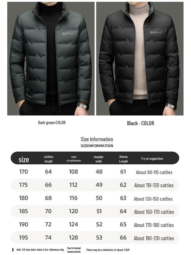 Romon Men's 2025 Stand-Up Collar Down Jacket - High-End, Versatile Business Casual Coat for Spring & Autumn.