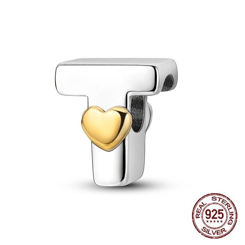 

Медные бусины-шармы с буквами алфавита от A до Z для самостоятельной сборки, подходят для оригинального браслета-бенгла, подвеска-шарм «Любовное письмо», ювелирный подарок