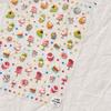 Cute Litter Bear Bowknot 5D Soft Embossed Reliefs Self Adhesive Nail Art Stickers Retro Black White Lace 3D Manicure Decals