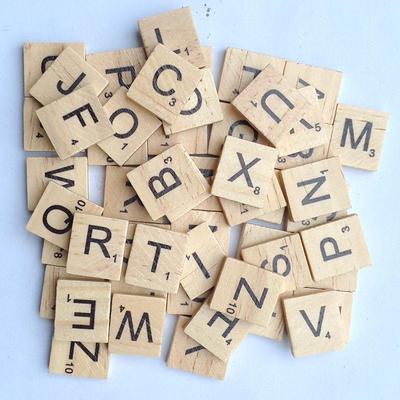 Kids Diy Wooden Alphabet Crafts Educational Scrabble Letters Craft Jigsaw Puzzles Toys For Children