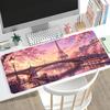 Large Gaming Mousepad Eiffel Tower Cherry Blossom Hd Print NonSlip Rubber Lock Edge Desk Mat For Pc Laptop Office Desktop Decor