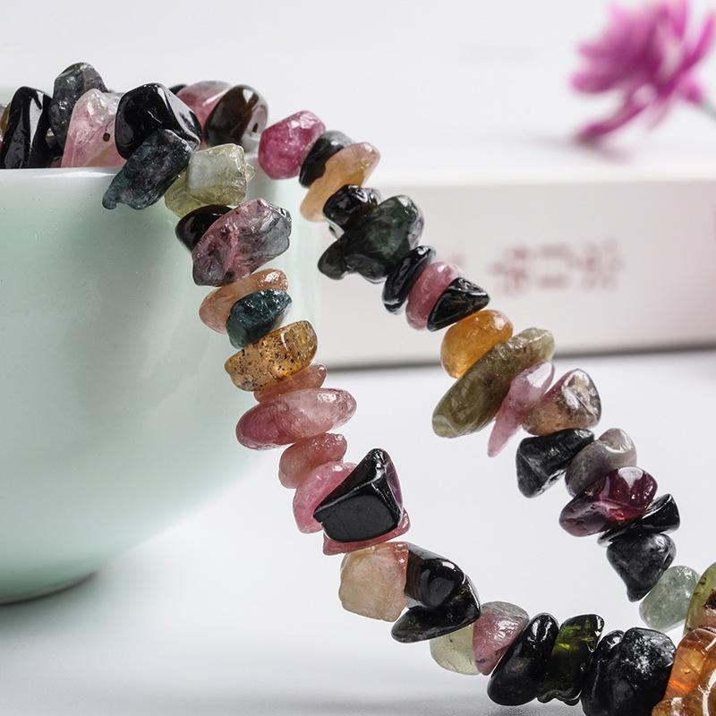 Natural Tourmaline Irregular Raw Stone Beads for DIY Handmade Braided Bracelets or Necklaces