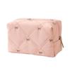 Large Capacity Makeup Organizers with Quilted Bowknot Accent and Multiple Divisions for Efficient Travel