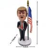 Vtipná panenka kývající hlavou Trump Pryskyřičná figurka Trump Kreativní parodie postavy Vložky do pera Figurky Sběratelská stolní ozdoba
