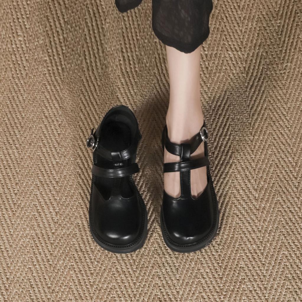 Women's shoes summer women's 2025 French not tired feet single shoes fashion Roman hollow Mary Jane shoes women's bag head sandals