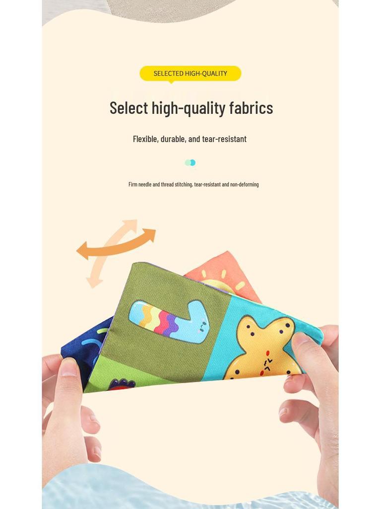 Washable Tear-Proof Crinkle Paper Toy for Infants - Soothing Tissue Box & Cloth Book