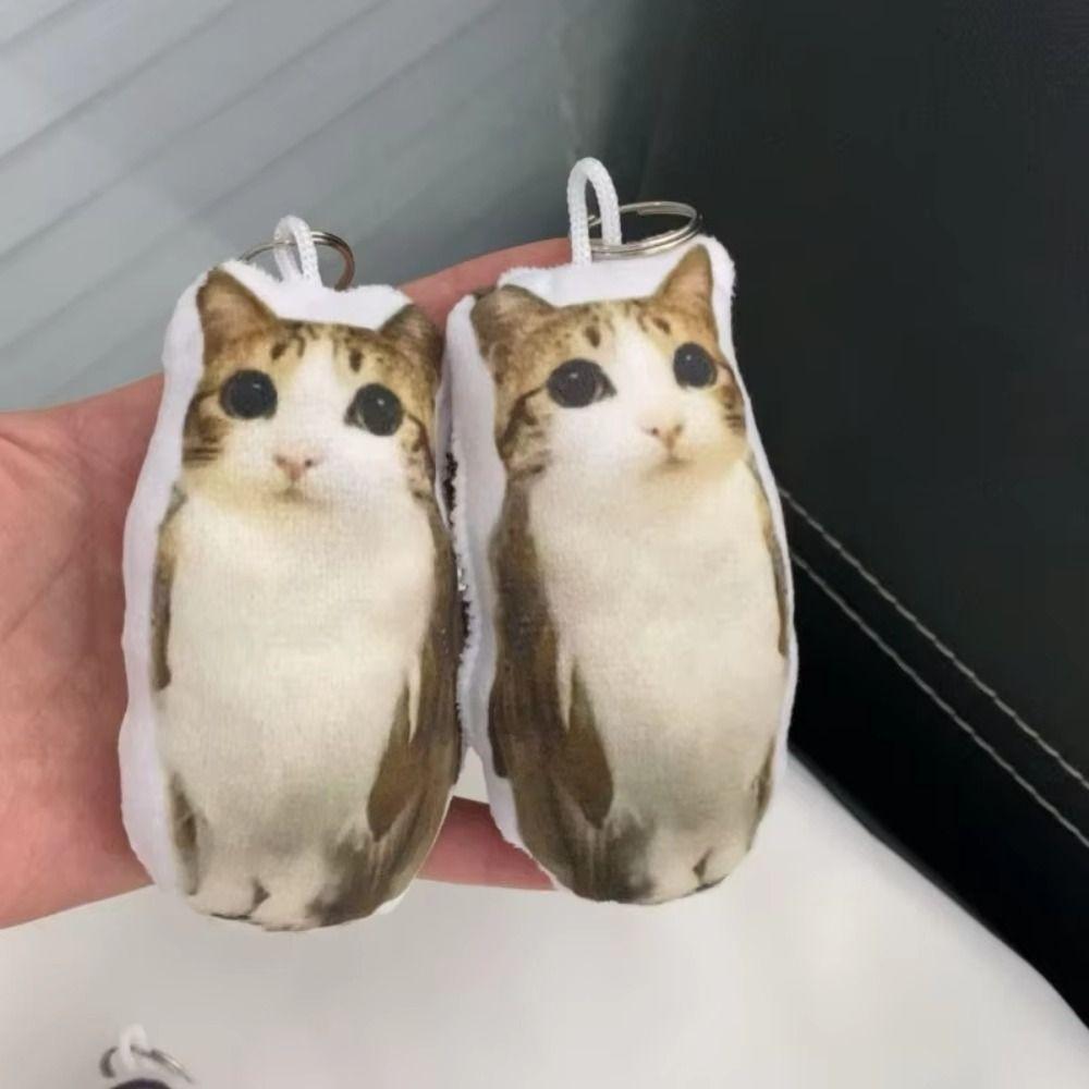 Stuffed Animal Meowl Keyring With Sound Cat Plush Pendant Creative Cat Voice Keychain  Friend Gift