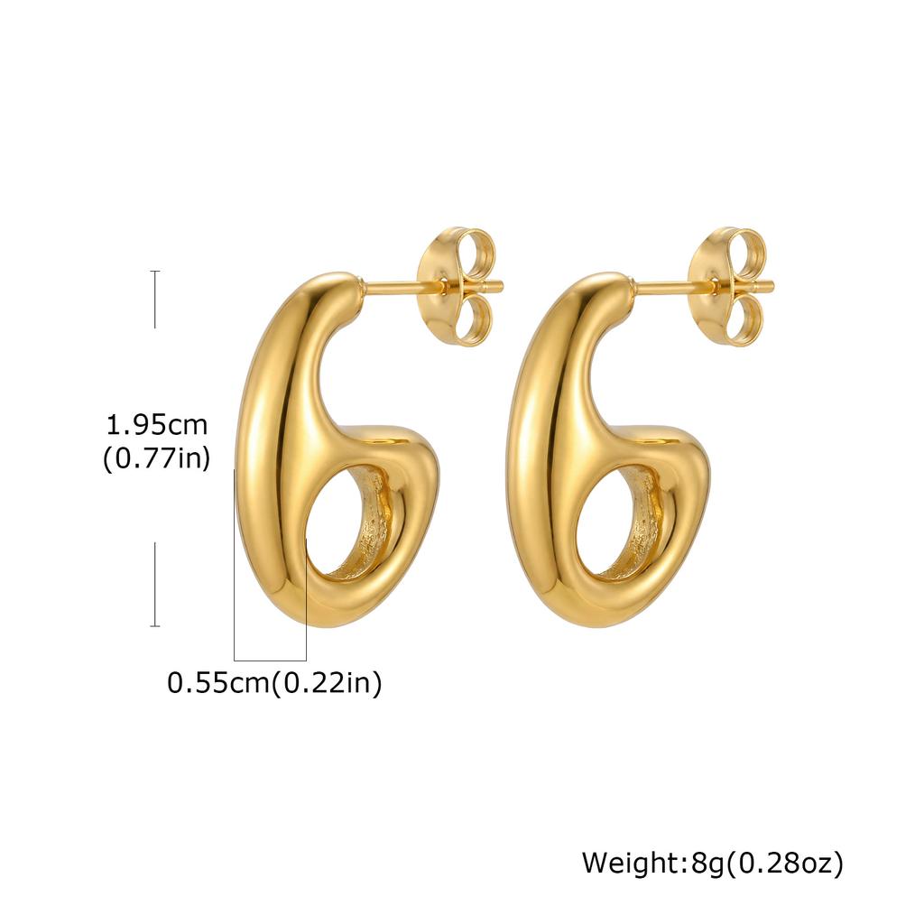 Classic Dangle Earrings for Women Trendy Stainless Steel Gold Plated Earrings Waterproof Dainty Jewelry Gift