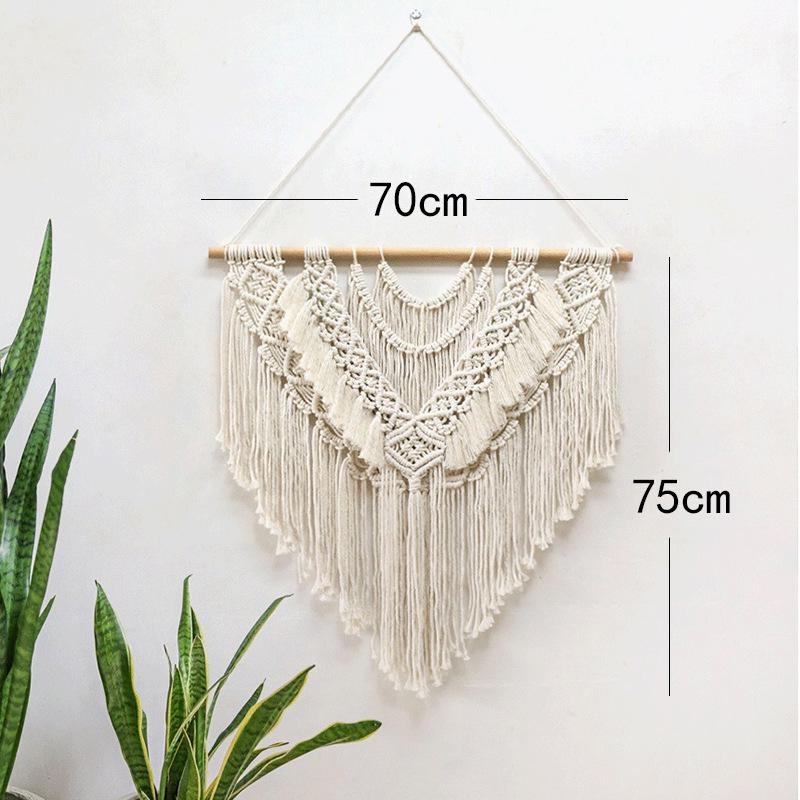 Arazzo da Appendere alla Parete Bohemian Tessuto a Mano con Nappe Decorazione