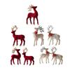 Flocked Animal Deer Statues Christmas Figurines Decorative Sculpture Ornament for Home Living Room