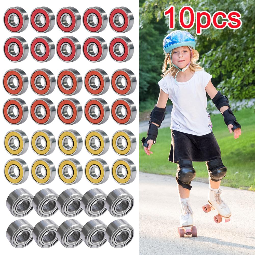 10pcs Inline Roller Skate Bearing 8x22x7mm 608rs ABEC-9 Roller Skate Wheel Bearings Deep Groove Precision Bearing for Skateboard