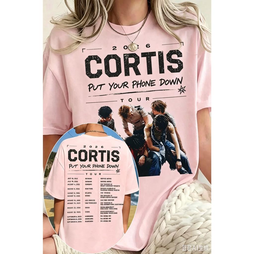 Cortis Wereldtournee Grafisch T-shirt Heren Dames Oversized Streetwear Y2k Ronde Hals Korte Mouw Puur Katoen Harajuku Hoge Kwaliteit Vrouwen Mannen Kleding