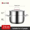 ZISIZ 316 Stainless Steel 24cm Heightened Stew Pot with Steamer
