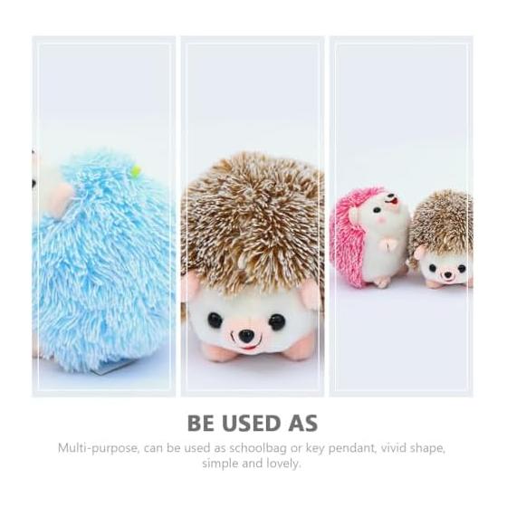 Lurrose Hedgehog Keychains Set of 4 Mini Plush Bag Charms with Stylish Drawstring Accessory Gift