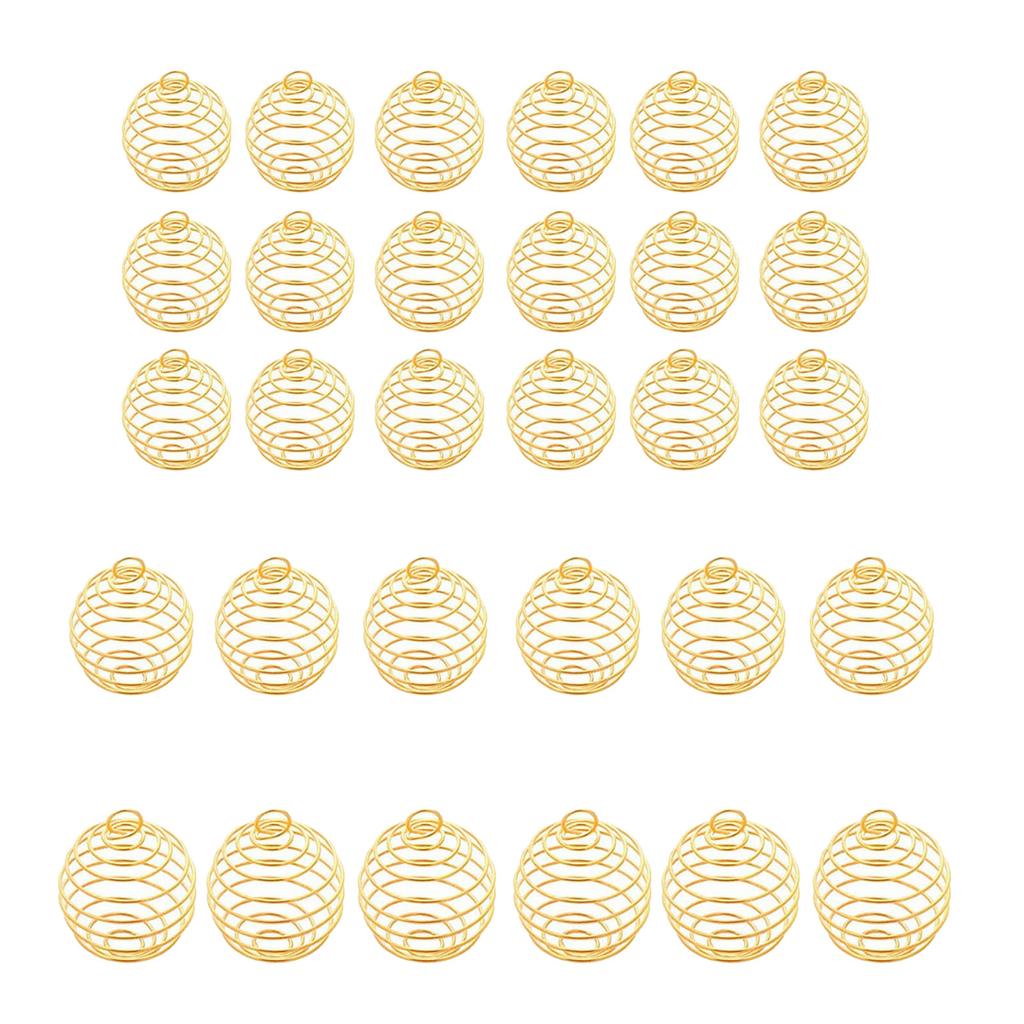 30 Pieces Unique Jewelry Pendant Hollow Ball Spring Pendant Jewelry Charm DIY Necklace Pendants for DIY Necklace Jewelry