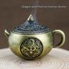 1Pc Mini Retro Style Alloy Incense Burner Buddhism Lotus Censer Bronze Dragon And Phoenix Water Bottle Incense Burner