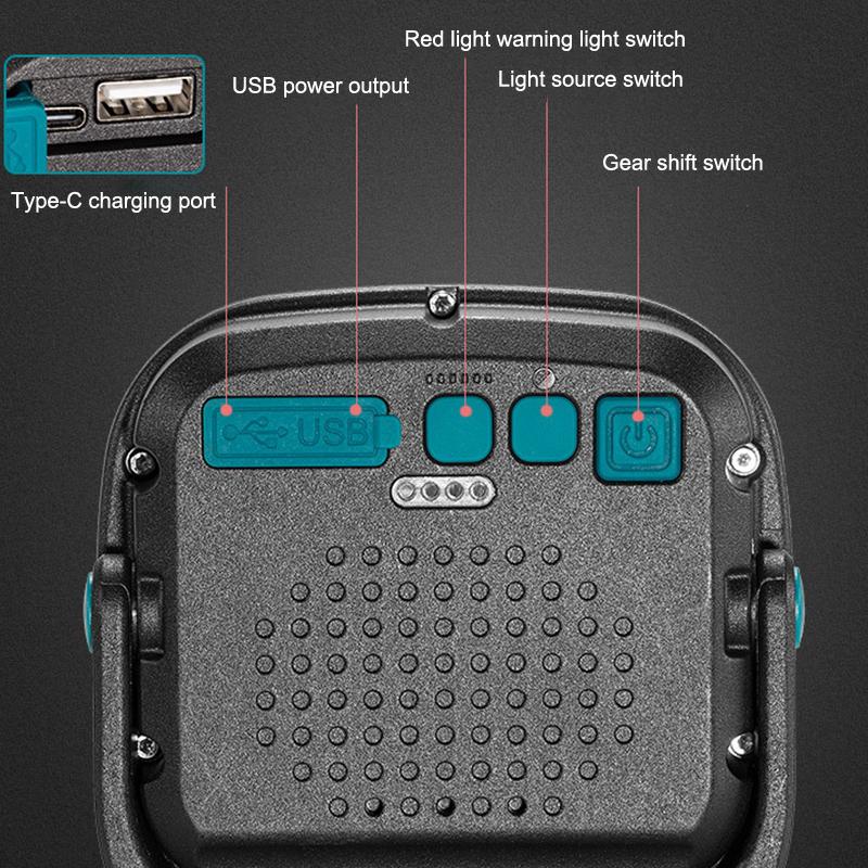 W892 Rechargeable Light Emergency Light Camping Light Spotlight Cob Light Work Light Camping Light Power Bank Function For Tent