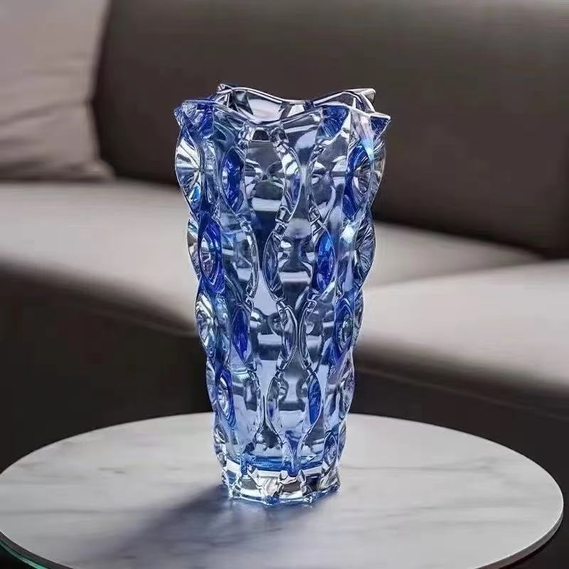 Large Size Luxury Crystal Glass Vase Creative Flower Arrangement European Sle Home Living Room Decoration Bottle