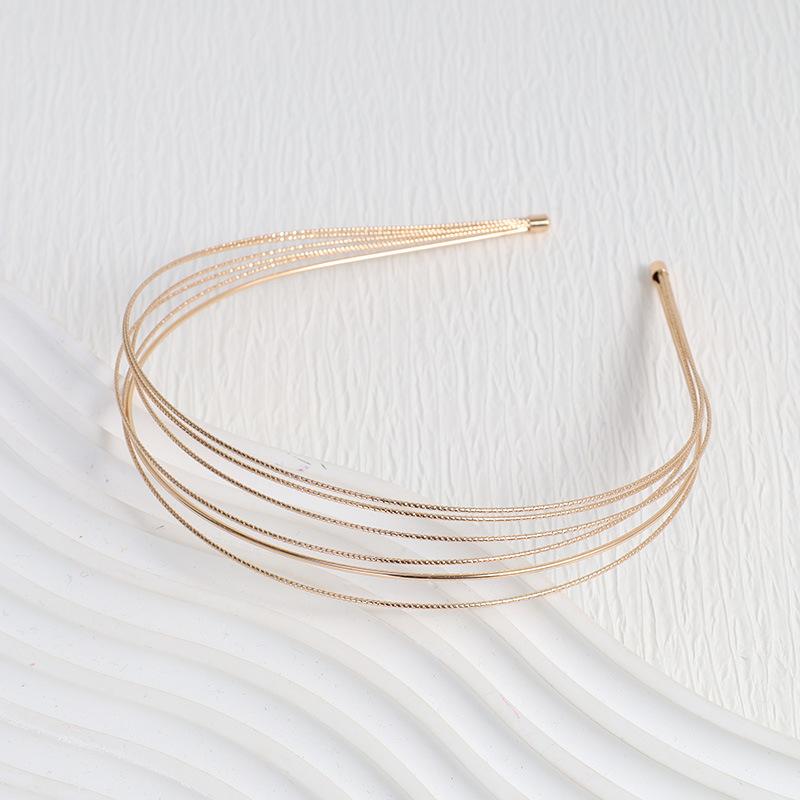 Neue Mode Doppelwurzel Metall Stirnbänder Retro Gold Silber Damen Haarband Einfacher Kopfschmuck Street Kopfreifen Kopfschmuck