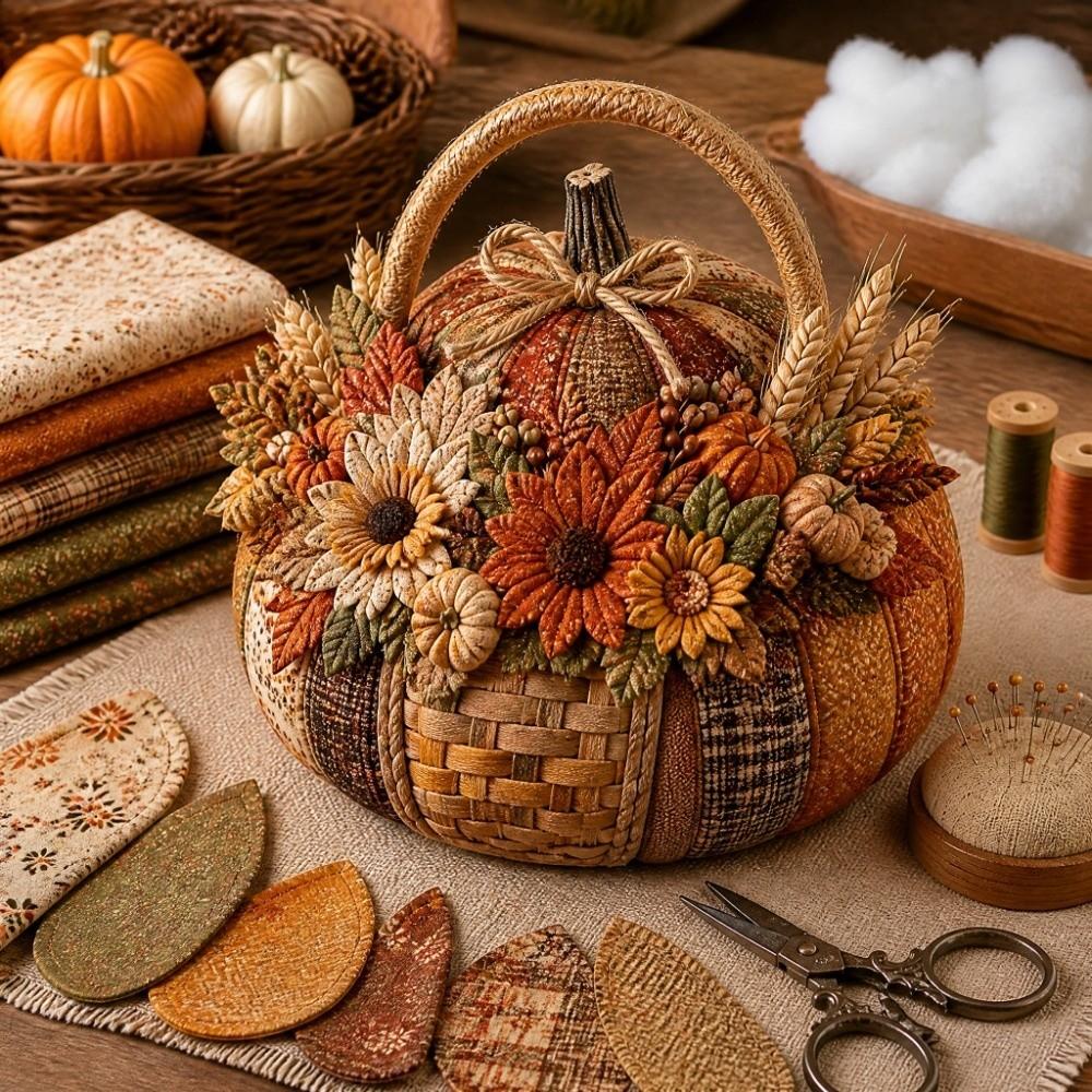 Whimsical Design Patchwork Pumpkin Fabric Kit Patchwork Pumpkin Friends Kit Autumn Home Decor