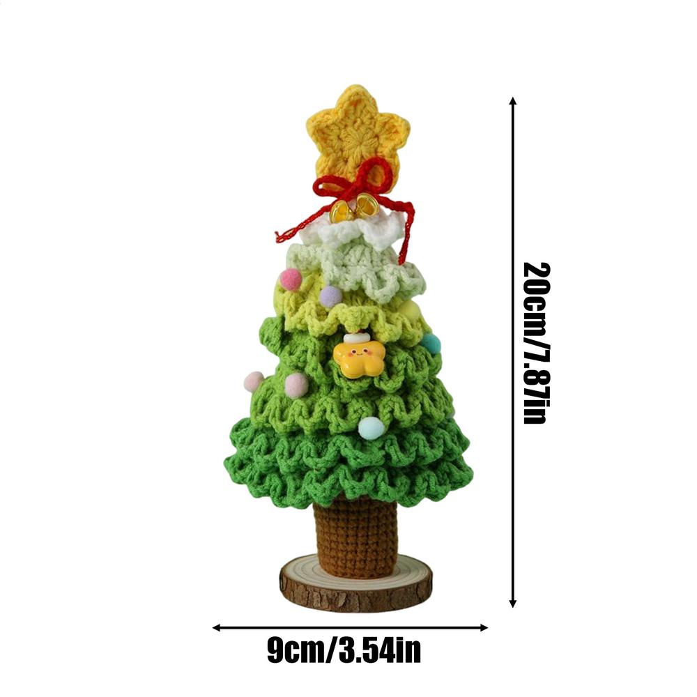 Christmas Tree 7-Layer Gradient Colors Knitting Crochet Christmas Tree Holiday Ornaments for Car Home Tabletop Fireplace Mothers
