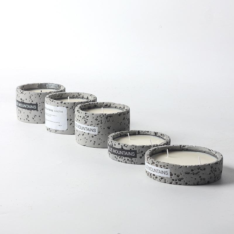 Gray Cement Cup Home Decoration Candle Souvenir Handmade Soy Wax Fragrance Diffuser