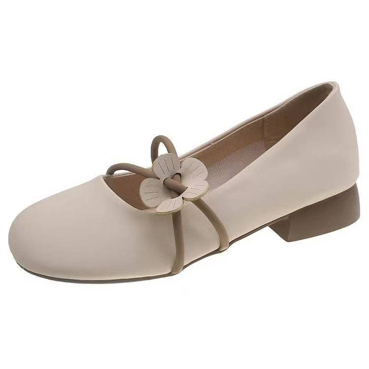 Abendschuhe mit weicher Sohle Damen 2025 Herbst neu lässig Retro Ein-Pedal Oberbekleidung weiches Leder flacher Mund Doudou Einzelne Schuhe Damen