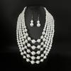 Modern Multi Strand Imitation Pearls Jewelry Set With Coordinating Earrings Sturdy Stylish Accessory Collection