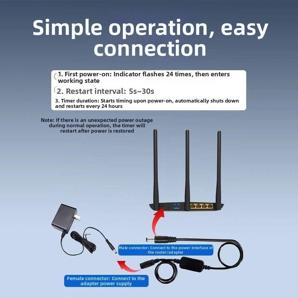 24H Timing Router Reset Module DC 5V-15V Router Automatic Reset Line  Network Optimization