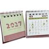 Creative 2027 Mini Calendar Thick Paper Portable Office Desktop Calendar Minimalist Spiral Binding Checklist Planner