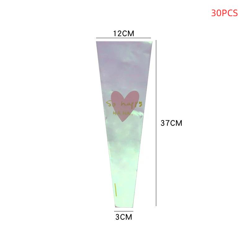 30 st Genomskinliga Rosförpackningspåsar Blomsterbukett Plastpåse Bukettinslagspapper En Rak Påse Blomförpackning