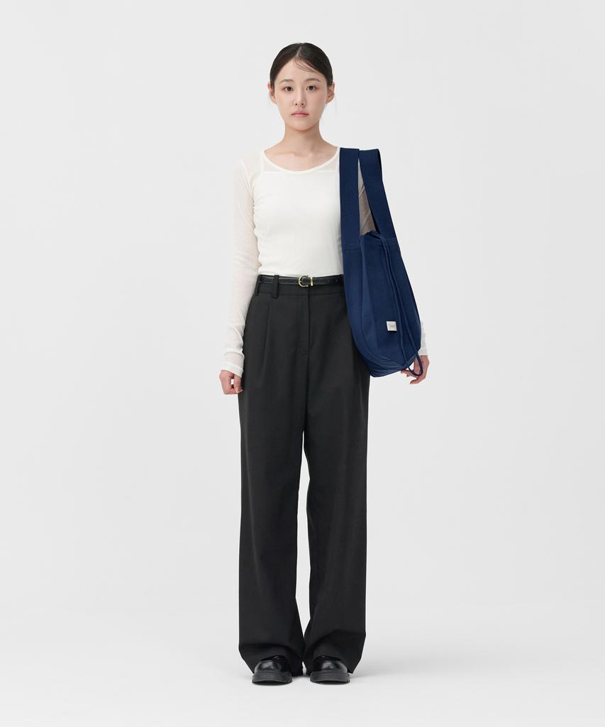 Pleatsmama Big Shoulder Bag Navy