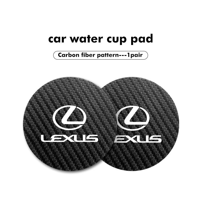 

2Pcs Car Coaster Water Cup Anti-slip Pad Mat For Lexus UX250h RX450h RX300 GX470 CT200h RX400h NX300h RX350