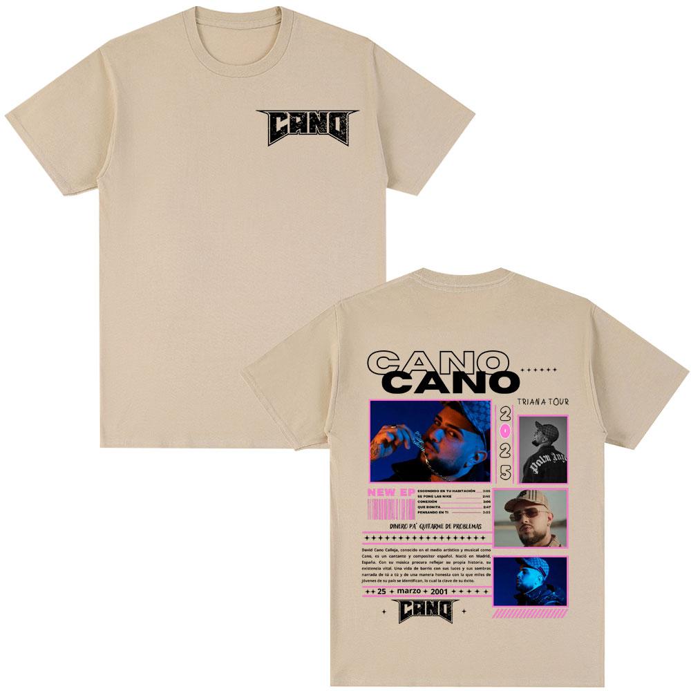 Rapper Cano Triana Tour Merch T-shirts Men Women Fashion Hip Hop Oversized T Shirt Comfort Cotton Casual Short Sleeve T-shirt